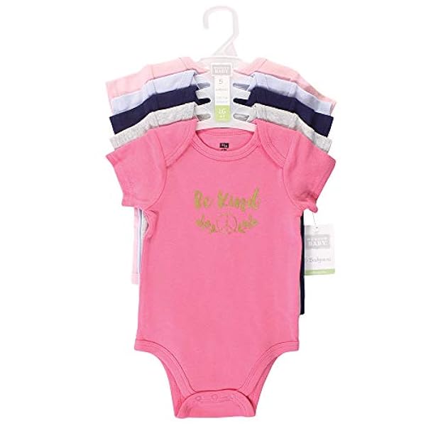 Hudson Baby Unisex katoenen bodysuits, wees vriendelijk blauw, 3-6 maanden peuter T-Shirt Set